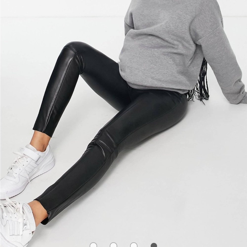Topshop Maternity faux leather skinny pant in black
